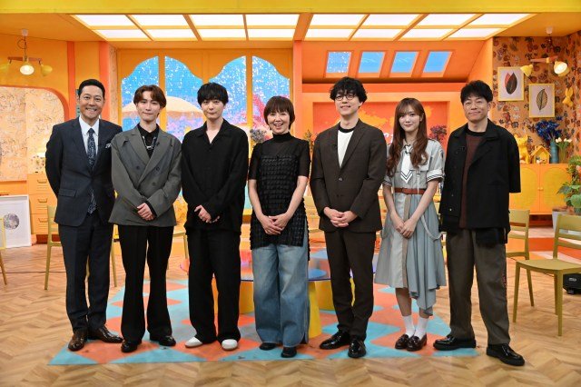 11日放送『この世界は１ダフル』に出演する（左から）東野幸治、渡辺翔太、犬飼貴丈、渡辺満里奈、ふくらP、田村保乃、陣内智則（C）フジテレビ