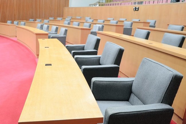 島根県議会本会議場＝松江市殿町