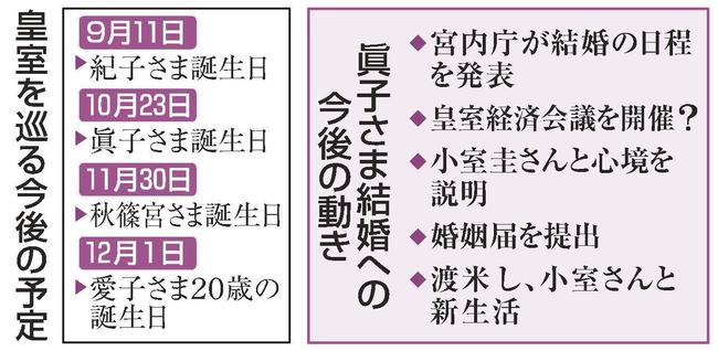 皇室を巡る今後の予定