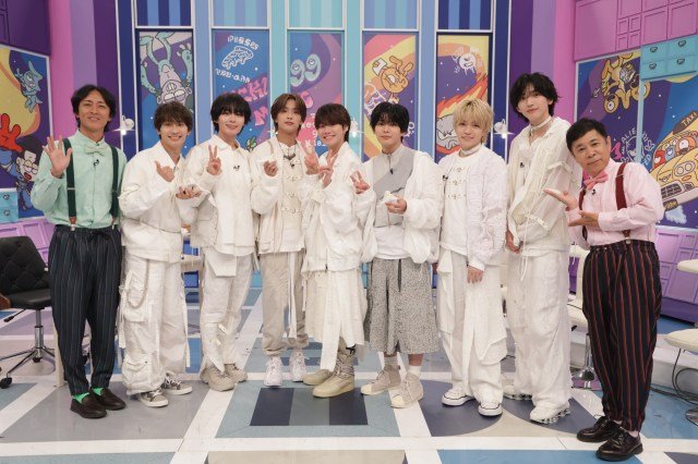 3日放送『週刊ナイナイミュージック』に出演するなにわ男子、ナインティナイン （C）フジテレビ