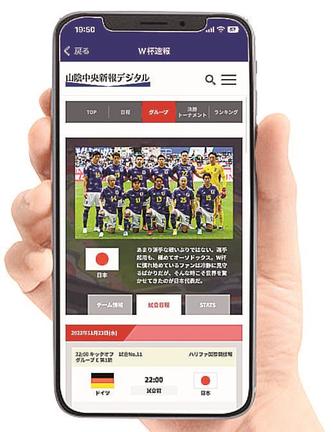 ＳデジニュースアプリのＷ杯サッカー速報ページ