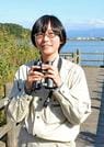 中海の自然保護に市民とともに取り組んでいきたいと語る米子水鳥公園専任指導員の三原菜美さん＝米子市彦名新田