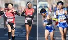 駅伝島根代表の女子の益田東（左）と男子の平田