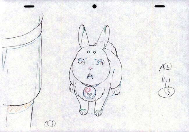 カンナをいざなう神使のウサギの原画