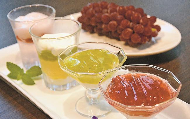 松江エクセルホテル東急で提供される島根県産デラウェアを使ったデザート