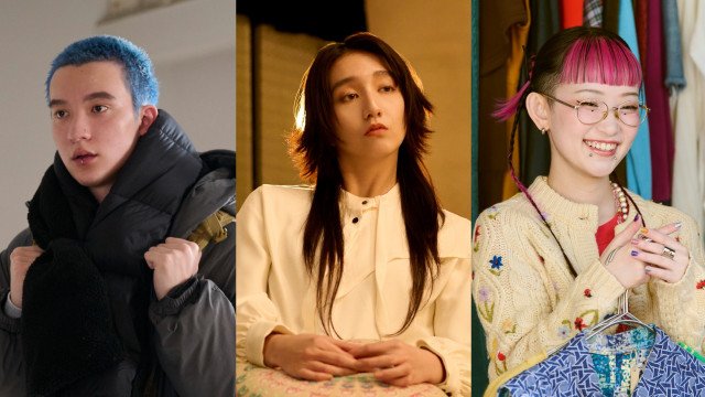 3月28日配信『カラちゃんとシトーさんと、』に出演する嵐翔真、長井短、詩羽(C)高野水登/フトンチラシ/Storm Labels