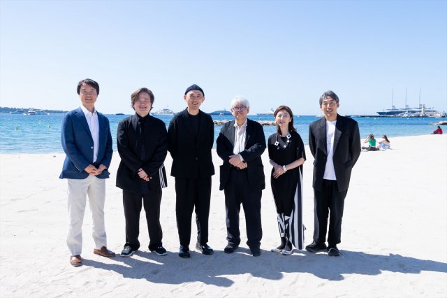 「IMAGICA GROUPオリジナル映画製作プロジェクト」記者会見出席者(左より)長瀬俊二郎、ハンサングン、関友太郎、市山尚三、坂野ゆか、石川慶(C)Kazuko WAKAYAMA