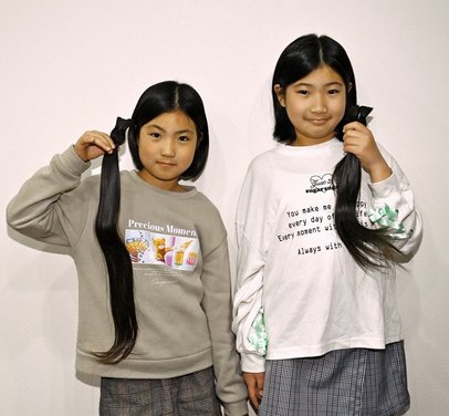 髪型の確認用 小学生姉妹が髪を寄付 医療用かつらに 益田 | 山陰中央新報デジタル