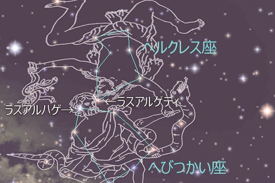 さんいんきらめく星 へびつかい座とヘルクレス座 夏に見える大きな星座