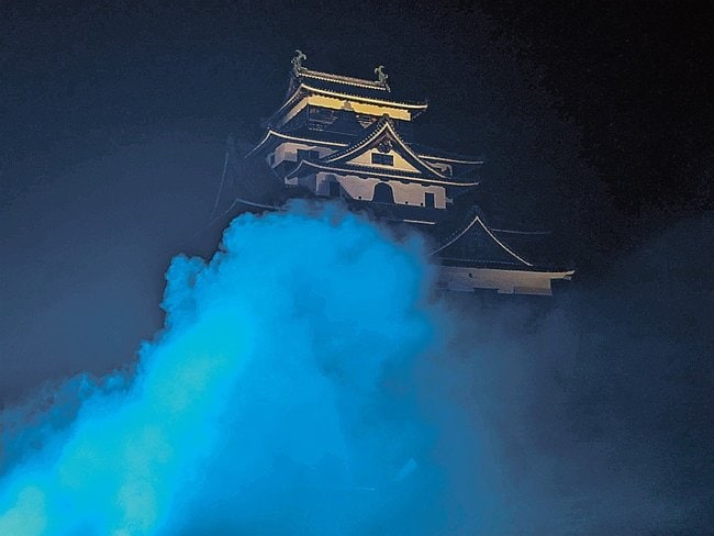 松江城で発生させる雲海のイメージ（松江市提供）