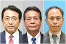（届け出順に右から）福住英行氏、湯原俊二氏、赤沢亮正氏