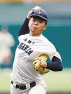 弘前学院聖愛戦で３失点完投の石見智翠館・山崎琢磨＝甲子園