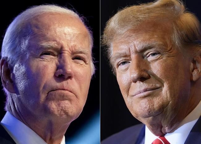 バイデン米大統領（左）とトランプ前大統領（ＡＰ＝共同