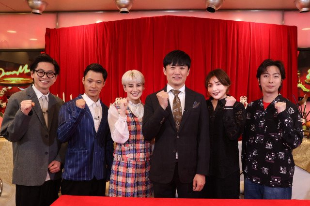 13日放送の『究極ジャッジ！ドリームメニュー』に出演する（左から）たける、ショーゴ、ホラン千秋、劇団ひとり、野呂佳代、河合郁人　（C）カンテレ