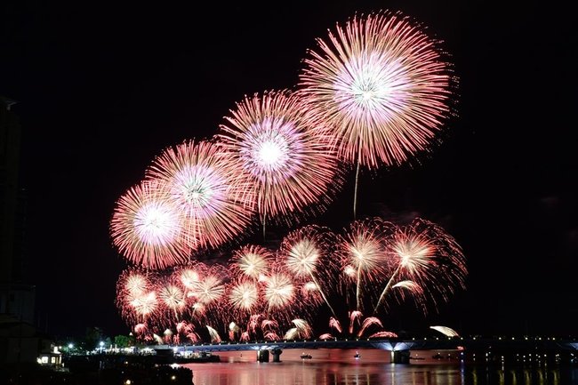 昨年の水郷祭の花火（長時間露光・資料）