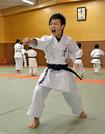 形で気合を入れる黒田杷琉君＝松江市浜乃木８丁目、湖南中学校武道場