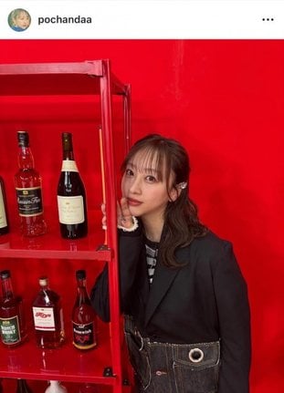 たけうちほのか ※写真はヘアカット前 (インスタグラム @pochandaa より)