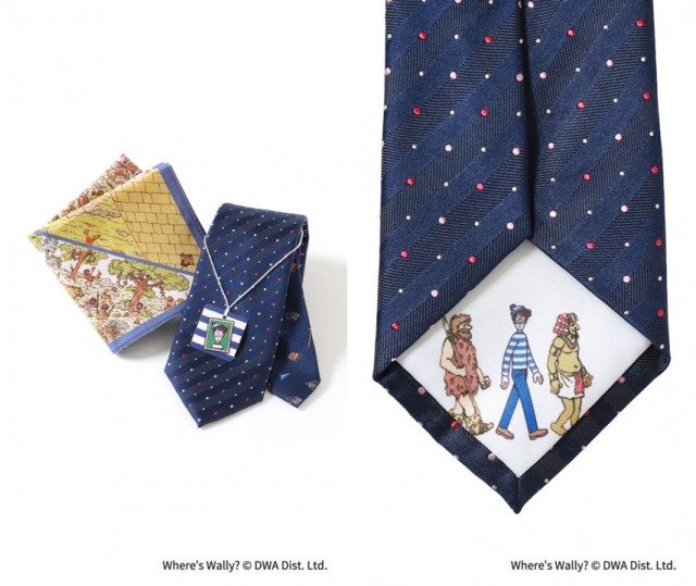 『ウォーリーをさがせ!』オリジナルネクタイ、ハンカチのセット
